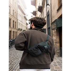 Sac messager pour homme en nylon, bandoulière réglable, taille moyenne, durable, pour usage au bureau, avec boucle décorative - Product Image 3