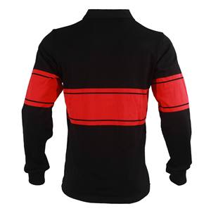 Camiseta deportiva de rugby de manga larga con logo bordado de sarga de aparejos personalizados de algodón, camiseta de fútbol personalizable - Product Image 3