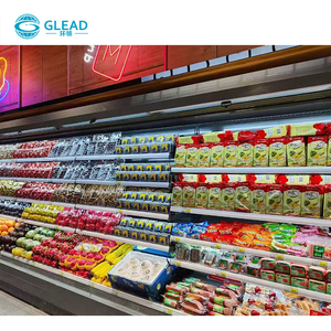 Lemari es komersial Supermarket menampilkan lemari es tampilan kulkas makanan laut beku pintu kaca Freezer - Product Image 3
