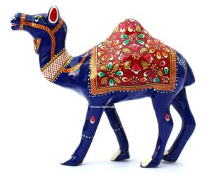 Statue de chameau de Dubaï en métal, artisanat Nirmala, vente chaude, souvenir multicolore fait main au Rajasthan pour la décoration intérieure - Product Image 1