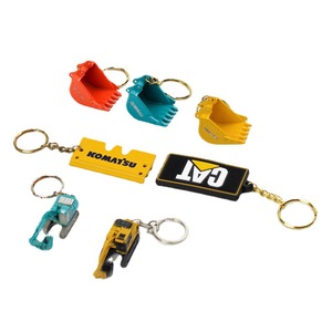 <span class=keywords><strong>Porte</strong></span>-clés créatif en métal 3D en forme d'excavatrice avec impression UV, design vintage de dessin animé, cadeau promotionnel. Vente en gros personnalisée. - Product Image 3