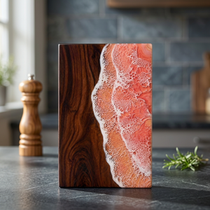 Urna Funeraria de Resina con Diseño de Olas Oceánicas, Caja Conmemorativa de Madera de Palisandro, Urna Personalizada para Adultos, Recuerdo para el Hogar - Product Image 3
