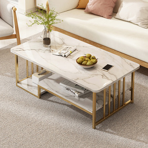 Ánh sáng sang trọng sáng tạo Bàn cà phê nhỏ với đá cẩm thạch xuất hiện và khung thép cho phòng khách căn hộ phòng ngủ ban công - Product Image 5