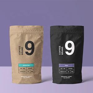 Sachets refermables en Mylar pour grains de café expresso, finition mate blanche, avec fermeture éclair, formats 100g, 250g, 500g, 1kg, 2kg, 5kg, 10kg - Product Image 5