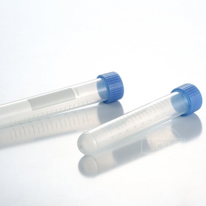 Tek kullanımlık sarf malzemeleri laboratuvar toptan 10ml yuvarlak alt Spiral kap santrifüj tüp ölçeği ile - Product Image 1