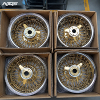 Roues à rayons NJQS 13x7/14x7, modèle personnalisé, pneu à flanc blanc, jantes en acier Lowider 13 pouces