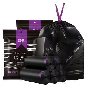 Bolsas de Basura Negras Grandes y Gruesas de PE Desechables para Cocina y Hogar, con Cordón, Venta al Por Mayor - Product Image 4