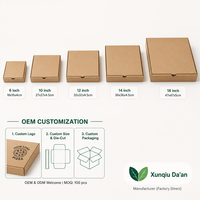 Boîtes à pizza ventilées de qualité alimentaire de 7 à 12 pouces en carton ondulé E Flute, emballages jetables à emporter en stock