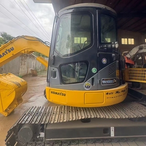 รถขุดไฮดรอลิกแบบตีนตะขาบ Komatsu PC78US สีเหลือง ห้องโดยสารสีเหลือง อุปกรณ์ก่อสร้าง สภาพดี - Product Image 2