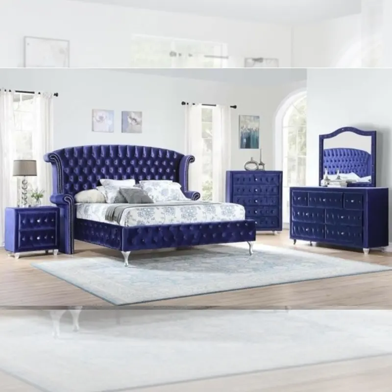 Роскошный набор антикварной мебели для спальни, каркас кровати, итальянские зеркальные наборы для спальни, стандартный размер для кровати «King-Size»