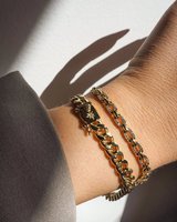 Nouvel ensemble collier et bracelet chaîne cubaine plaqué or avec fermoir étoile gravée, style rock punk cool pour femme 2026