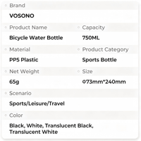 Bouteille d'eau pour vélo en PP de qualité alimentaire, écologique, anti-corrosion, sans BPA, anti-fuite, avec logo personnalisé