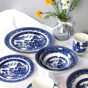 Service de table en porcelaine bleue classique de haute qualité du fabricant d'usine – Assiettes à steak et bols à soupe à prix abordable - Product Image 6
