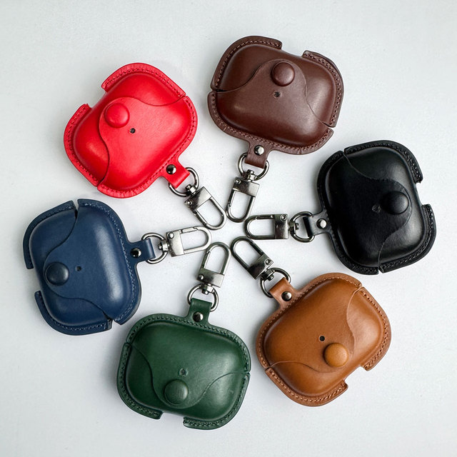Luxury Business PU Leather Case for AirPods Pro 2 1 3 Retro Button Cover Protective Skin with Keychain for Pro Series