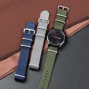 Oem/Odm Groothandel Nieuwe Stijl Hoge Kwaliteit 1.8Mm Stof Horlogeband Holle Nylon Horlogeband Geschikt Voor Elk Horloge 20/22Mm