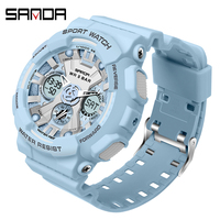 SANDA 6033 Herren LED Quarzuhren Mode Sport Analog Alarm Uhr Wasserdichte Digitaluhren für Männer Chronograph