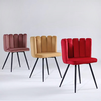Chaises de salle à manger en velours traditionnel en gros avec pieds en métal pour la maison, le bureau et le bar domestique