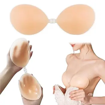 Impermeável Reutilizável Backless Strapless Cinta de ombro sutiã pegajoso Silicone invisível push up sutiã auto adesivo para as Mulheres