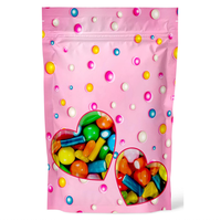 Sacs Doypack personnalisés imprimés LT, échantillon gratuit, rose, pour en-cas, bonbons, sachet debout thermoscellable, emballage anti-odeurs, sacs en Mylar 3,5 avec fenêtre