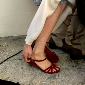 Sandalias Ansu con Tacón de Aguja (3"-5") de Cuero Genuino, Elegantes y Sensuales para Exteriores, <span class=keywords><strong>Unisex</strong></span>, Tendencia de Moda para Todo el Verano, con Lazo y Suela de Goma - Product Image 3