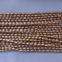 Perles de riz d'eau douce cultivées rose mauve de 3-3,5 mm, haute brillance, perles en vrac pour la fabrication de bijoux, vente en gros
