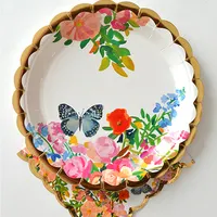 Одноразовая термоштампованная посуда DAMAI в виде цветка, красочная бабочка, посуда для чайной вечеринки, тематические праздничные принадлежности для послеобеденного чая