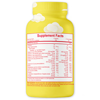 Gommes multivitaminées pour enfants 190 gommes en forme d'ours, goût fruité, supplément quotidien de fibres pour la santé et le développement des enfants, logo personnalisé