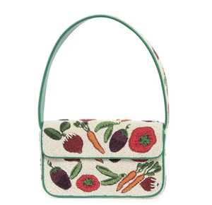 Sac à main à bandoulière de qualité supérieure avec broderie perlée de perles de rocaille complexes et détails artisanaux - Product Image 6