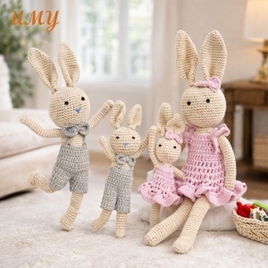 Delizioso Coniglio di Peluche, Morbido Giocattolo Amigurumi Lavorato a Maglia per Neonati, Bambola Coniglietto di Pasqua all'Uncinetto - Product Image 1