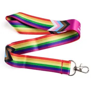 Trasferimento personalizzato arcobaleno collo paracord cordino leopardo ganci in metallo breakaway stampa a sublimazione prodotti gay pride cordino