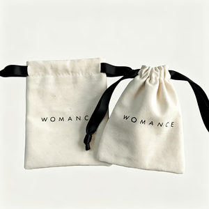 Sacs à poussière personnalisés en coton naturel imprimé avec logo, pochettes de luxe en toile à cordon pour chaussures et bottes - Product Image 4