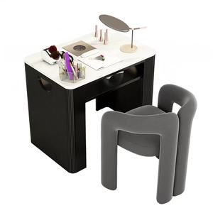 Modern <b>Light</b> Luxury Wood Nail Art Table Marble Tops Vacuum Cleaner <b>Socket</b> Chair Multifunctional Salon Furniture for Hospital - Product Image 2