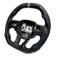 Volant en fibre de carbone véritable noir brillant pour Dodge Challenger Charger Hellcat SRT Jeep Chrysler