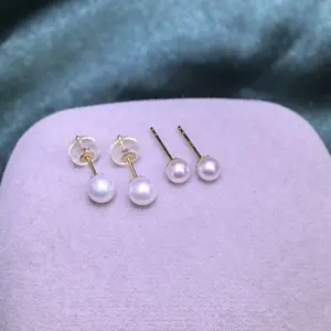 Simple stewardess ear studs 3-5mm size selection GenOptics Aura Essence light plain nail all-match 925 silver needle