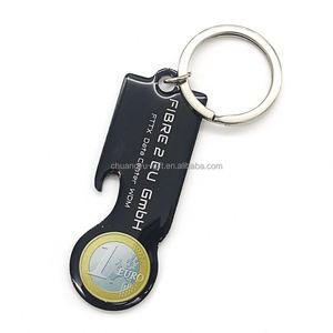 <b>Custom</b> Logo Metal Key Supermarket Shopping Cart Chips Token Keyring Canada UK Germany Trolley Key - Product Image 2