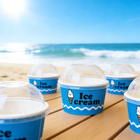 Gobelets en papier jetables personnalisés de qualité alimentaire avec couvercles pour thé, crème glacée, café, yaourt, pâtisserie – Papier artisanal du Guangxi