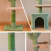 Arbre à chat d'intérieur moderne, écologique, haut de gamme, en bois, avec tour pour chat, hauteur réglable, condo pour chat, griffoir en sisal, grand modèle au sol