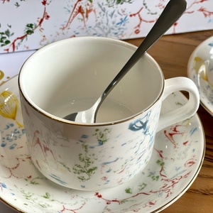 Creative Colors Porcelain Coffee Mug Ceramic Cappuccino Espresso Cups Bone China Coffee <b>Tea</b> Cup and Saucer Set for Gift - Product Image 4