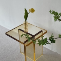 Petite table basse transparente simple nordique Table d'appoint carrée en acrylique
