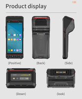 Terminal Portátil PDA Android 10 de 5.5 Pulgadas con 4G WiFi, Impresora de Recibos de 58 mm e Impresora Térmica de Etiquetas Autoadhesivas, Escáner 1D 2D