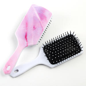 Vente en gros de brosses à cheveux professionnelles peigne à dents larges étanche brosse à cheveux en or et marbre brosse à cheveux en plastique - Product Image 2