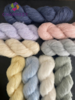50g 325m Hilo de Lujo Mezcla de Seda de Alpaca Teñido de Fantasía, Hilo Cepillado Ultra Suave, Amigable con la Piel, Cálido y Esponjoso para Tejer Bufandas y Suéteres