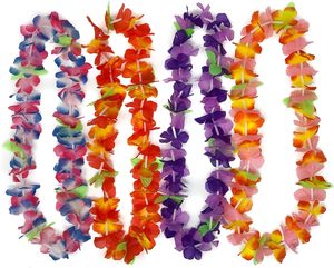 Colliers de fleurs pour adultes, décorations hawaïennes, accessoires pour fêtes Luau, plage tropicale, <span class=keywords><strong>Aloha</strong></span>, été, <span class=keywords><strong>piscine</strong></span> - Product Image 3