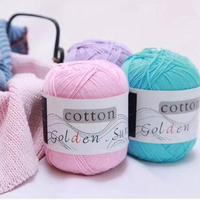 Pelotes de fil doux 100 % coton peigné et teint de 50 g pour le crochet, le tricot, la couture et le tissage – Fil artisanal pour motifs