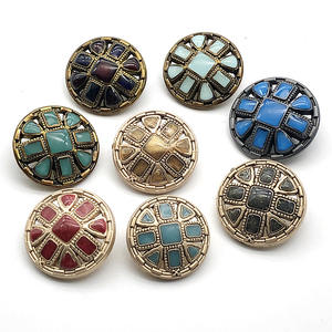 Bottoni Vintage per Cappotti e Giacche, Motivo a Pois, Bottoni in Metallo per Abbigliamento, Ecologici, Placcati Oro, in Lega Decorativa - Product Image 5