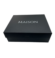 Coffret cadeau magnétique noir de luxe imprimé personnalisé, boîtes cadeaux en gros avec couvercle magnétique
