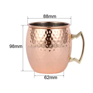 RTS 14oz Moscow Mule gehämmert Kupfer becher Edelstahl becher