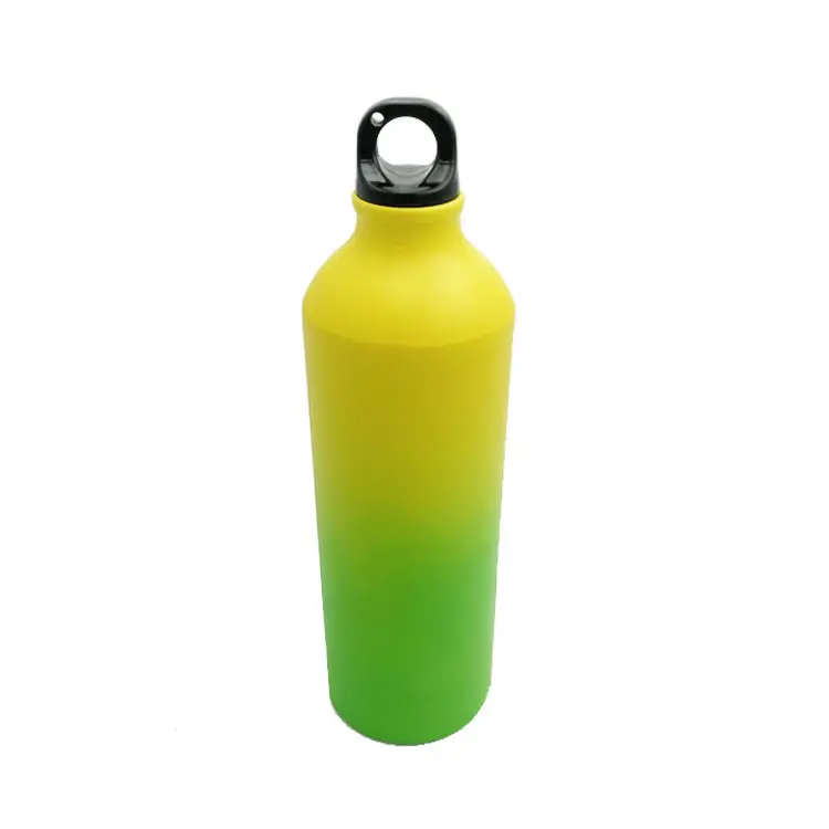 الجملة نمط جديد زجاجة مياه ألومنيوم 750 مللي الملونة مخصص تدريجيا تغيير لون المياه الرياضة زجاجة