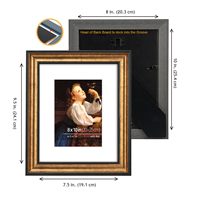 Cadre photo personnalisé 8x10 en bois, finition or antique et brun foncé, passe-partout inclus pour photos 5x7