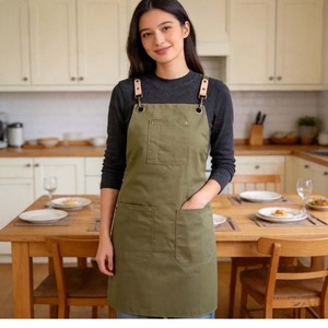 Tablier <span class=keywords><strong>de</strong></span> <span class=keywords><strong>cuisine</strong></span> élégant pour femme, idéal pour la préparation <span class=keywords><strong>de</strong></span> thé au lait, la pâtisserie, les cafés et la <span class=keywords><strong>cuisine</strong></span>, style classique, avec logo personnalisé et tour <span class=keywords><strong>de</strong></span> taille ajustable. - Product Image 4